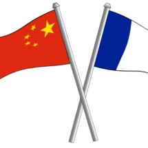 Chinese and french flags