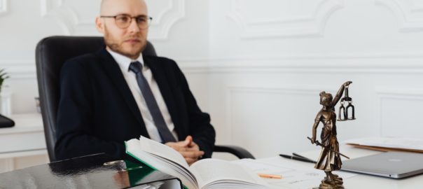 Lawyer sitting before a desk