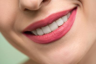 Mouth with lipstick