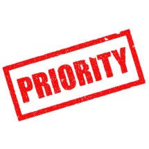 Priority in red