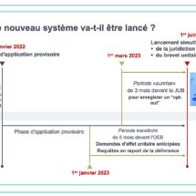 Calendrier 2023 JUB et Brevet unitaire